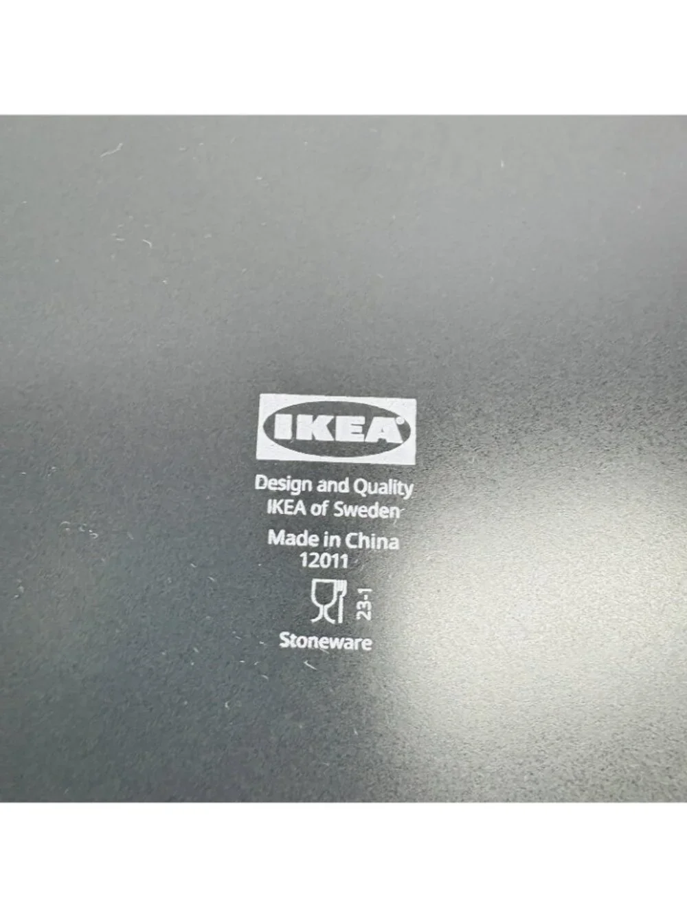 Ikea of Sweden 12011 Solid Black Matte Round Stoneware 10.25